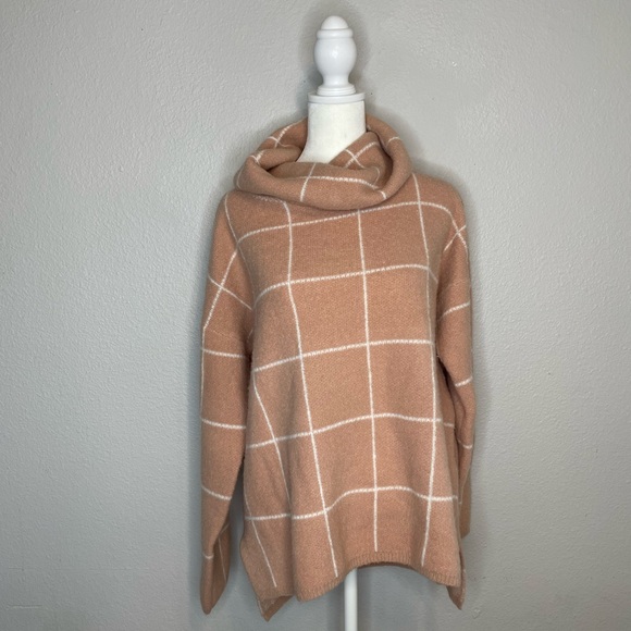 LULUS Blush Pink and White Cowl Neck Knit Sweater WOMENS MEDIUM - Picture 6 of 9